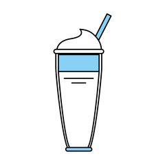 Flat line monocromatic  glass over white background vector illustration