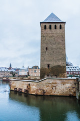 Fototapeta premium The banks of the river Ill in Strasbourg, Alsace, France.