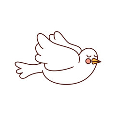 cute dove isolated icon vector illustration design