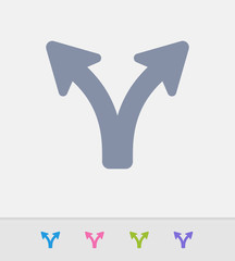 Split Arrow - Granite Icons. A professional, pixel-perfect icon designed on a 32x32 pixel grid and redesigned on a 16x16 pixel grid for very small sizes.