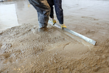 pouring concrete slab