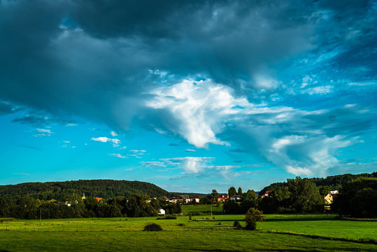 Blue sky, scenic nature and mountains