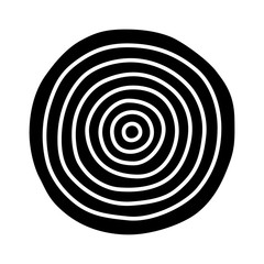 Tree growth rings / dating or dendrochronology flat vector icon for nature apps and websites