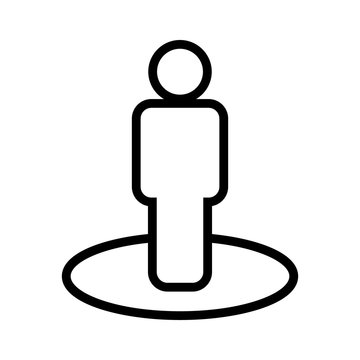 Person Location Street View On Map Line Art Vector Icon For Apps And Websites