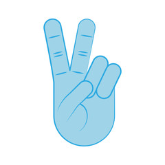 Hand making peace and love vector illustration design