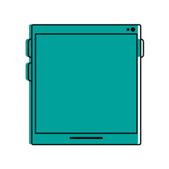tablet with blank screen icon image vector illustration design  blue color