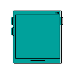 Obraz premium tablet with blank screen icon image vector illustration design blue color