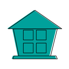 house or home pictogram icon image vector illustration design  blue color