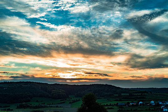 The sky, clouds and beautiful sunsets
