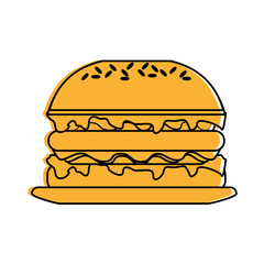 sandwich food icon image vector illustration design  yellow color