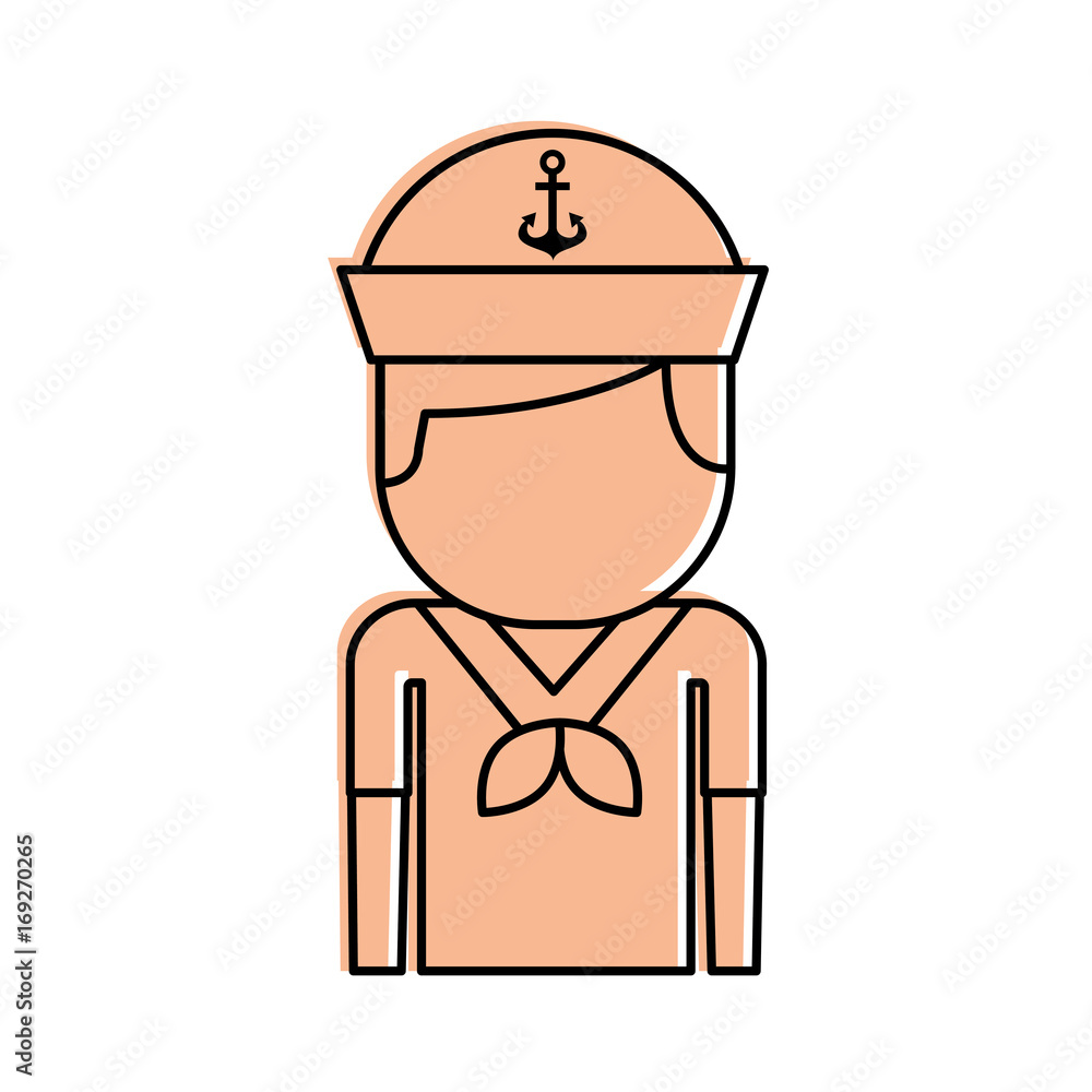 Poster sailor avatar character icon vector illustration design