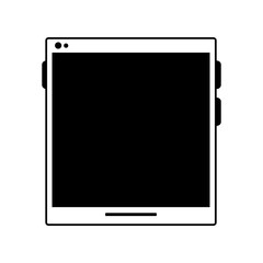 tablet with blank screen icon image vector illustration design  black and white