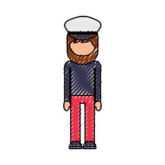 sailor captain avatar character vector illustration design