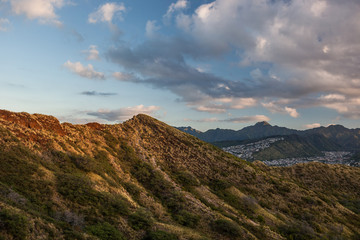 Fototapeta premium Diamond Head Trail on the Hawaii, Oahu island