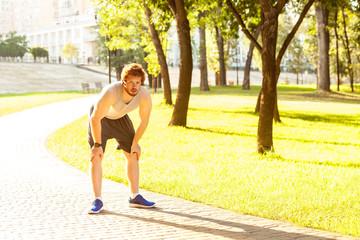 Pause in running.