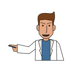 doctor or physician explaining with hand  icon image vector illustration design 