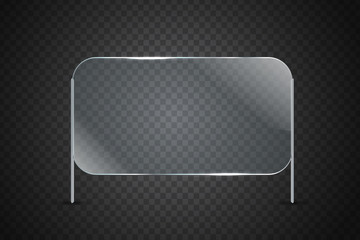 Vector isolated realistic glass billboard on the transparent background for decoration and covering.