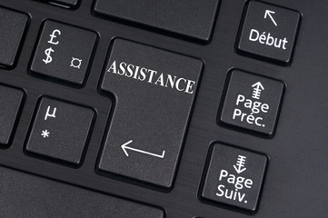 Touche assistance sur un clavier d'ordinateur 