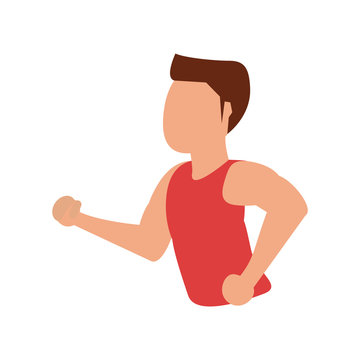 running man avatar sideview icon image vector illustration design 
