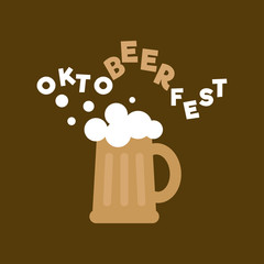 Mug beer and text Oktoberfest.