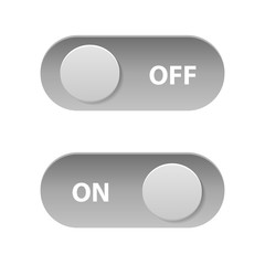 Vector realistic isolated toggle switches on/off for decoration. Collection of technology sliders vector illustration.