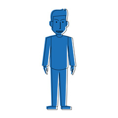 man just standing icon image vector illustration design  blue color