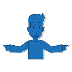 man with open arms icon image vector illustration design  blue color