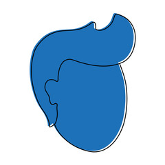 head of man avatar icon image vector illustration design  blue color