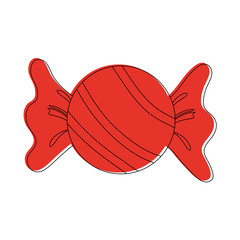 wrapped candy icon image vector illustration design  red color