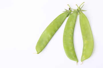 Snow peas isolated on white background.