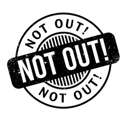 Not Out rubber stamp. Grunge design with dust scratches. Effects can be easily removed for a clean, crisp look. Color is easily changed.