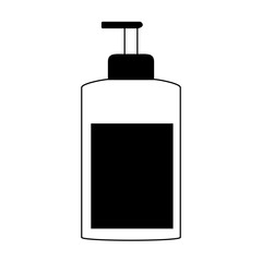 cosmetic bottle dispenser icon image vector illustration design  black and white