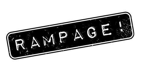 Rampage rubber stamp. Grunge design with dust scratches. Effects can be easily removed for a clean, crisp look. Color is easily changed.