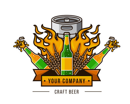 Modern Beer Bar Emblem Logo Design