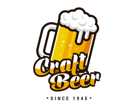 Modern Beer Bar Emblem Logo Design