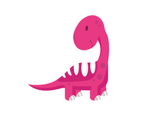 Flat Cute Dinosaur Character
