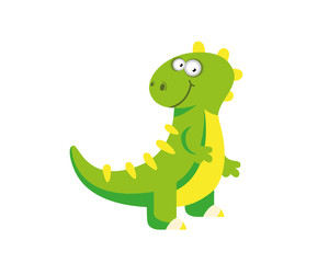 Obraz premium Flat Cute Dinosaur Character