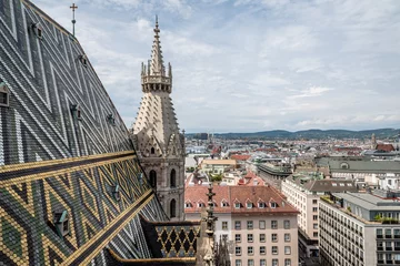 Fototapeten Blick auf Wien vom Dach des Doms © jjfarq