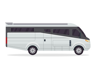 Modern Flat RV Motorhome Vehicle Logo Illustration