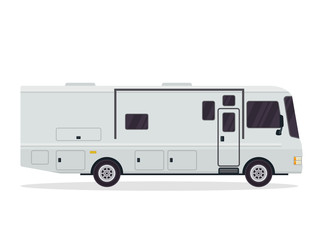 Modern Flat RV Motorhome Vehicle Logo Illustration