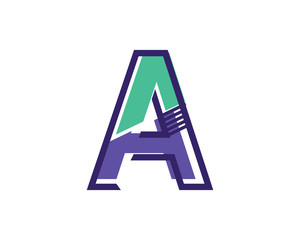 Modern A Alphabet Symbol Suitable For Technology Logo, Infographics, Print, Digital, Logo, Icon, Apps, T-Shirts and Other Marketing Material Purpose.
