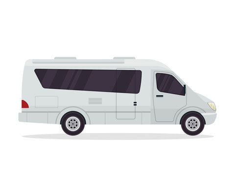 Modern Flat RV Motorhome Vehicle Logo Illustration