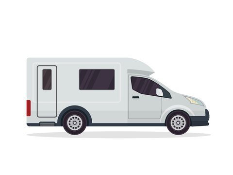 Modern Flat RV Motorhome Vehicle Logo Illustration