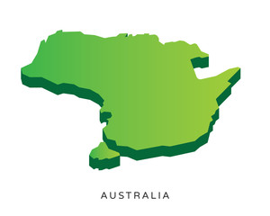 Modern Detail Isometric 3D Map - Australia