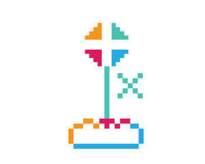 Modern Pixel Game Joystick Logo