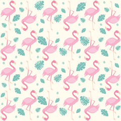 Fun Summer Holiday Pattern - Flamingo And Nature