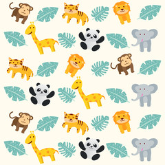 Fun Summer Holiday Pattern - Summer Zoo