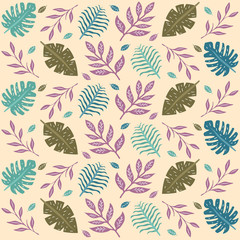 Fun Summer Holiday Pattern - Green Leaf Nature