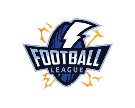 Modern Professional Isolated Sports Badge Logo - American Football League Thunder