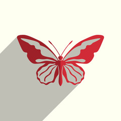 Butterfly flat icons with of shadow. Vector illustration